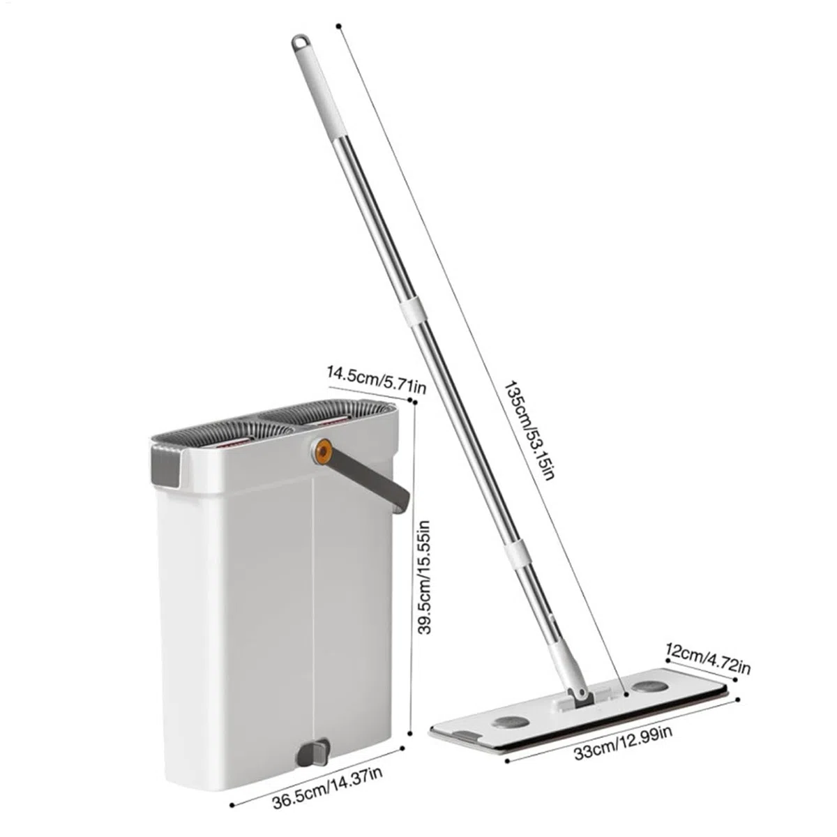 Cubo de fregona con escurridor, juego de fregona y cubo ajustable de microfibra, de limpieza de cubo de fregona, de limpieza de pisos para limpieza de suelos | Giratorio Set De Limpieza Cubo Con Fregona Para Suelos Paredes Ventanas Hogar Empresa En Húmedo