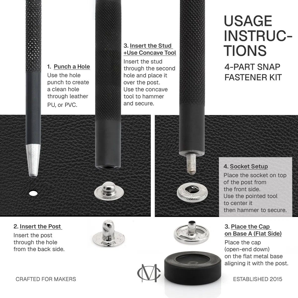 CRAFTMEMORE - Kit de fijación de botones con resorte en S para fijar el enchufe con 10 broches plateados, tamaño de la púa (12 mm)