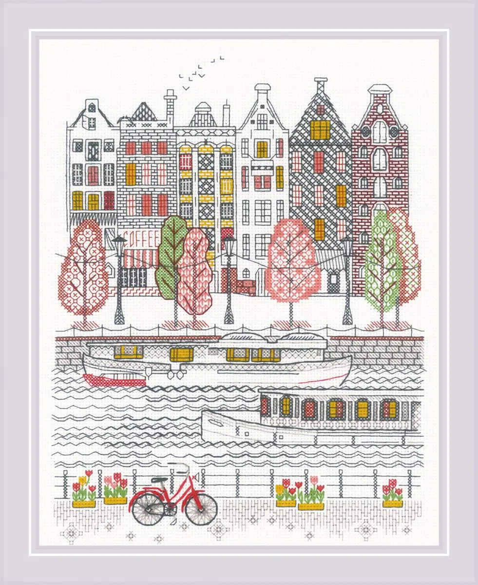 Riolis Counted Cross Stitch Kit 9.5"X11.75"-City On Water (14 Count)