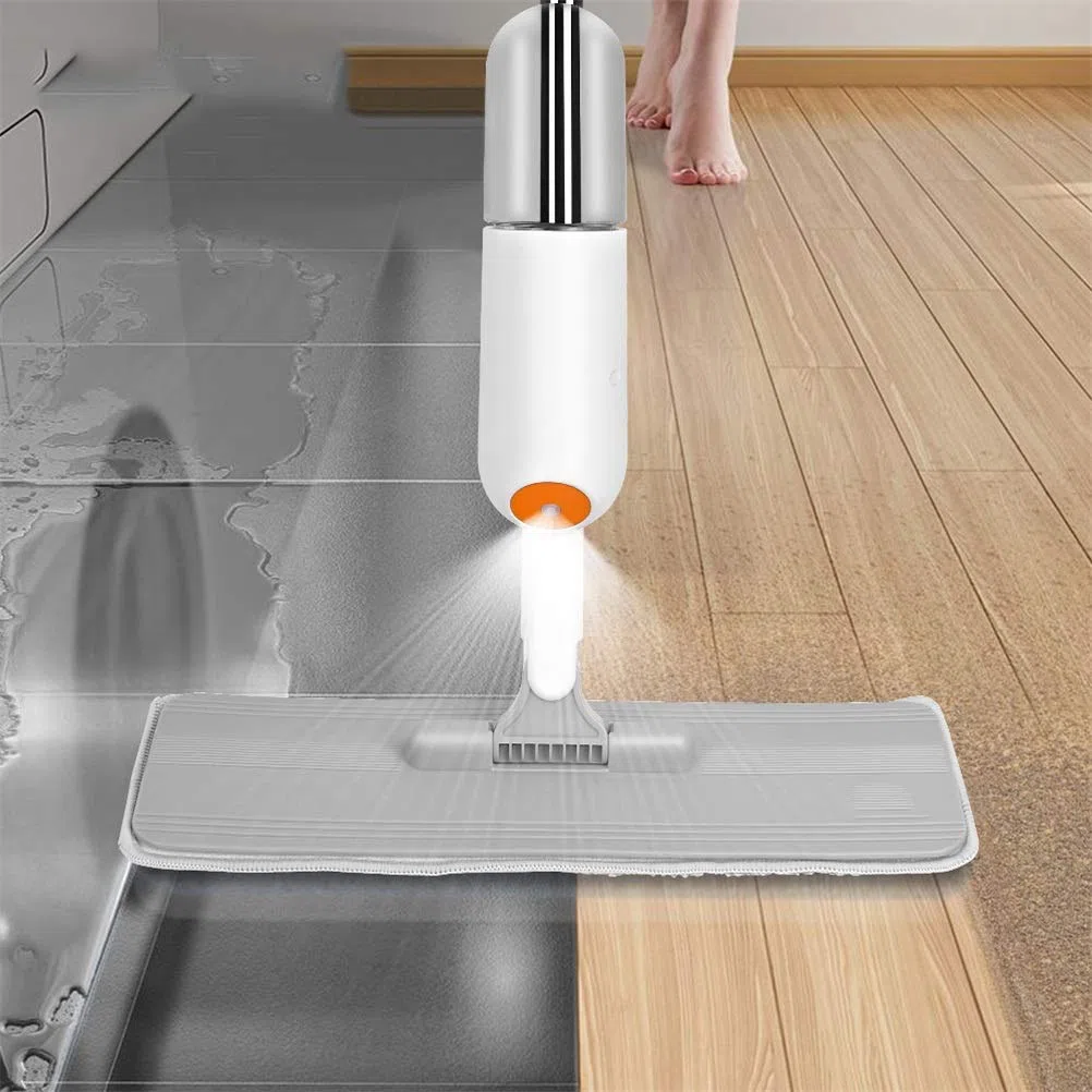 Fregona con pulverizador Manual, Herramientas de Limpieza del hogar, fregona para Lavar el Suelo, fregona limpiadora de Suelos Planos con Almohadillas de Microfibra de Repuesto