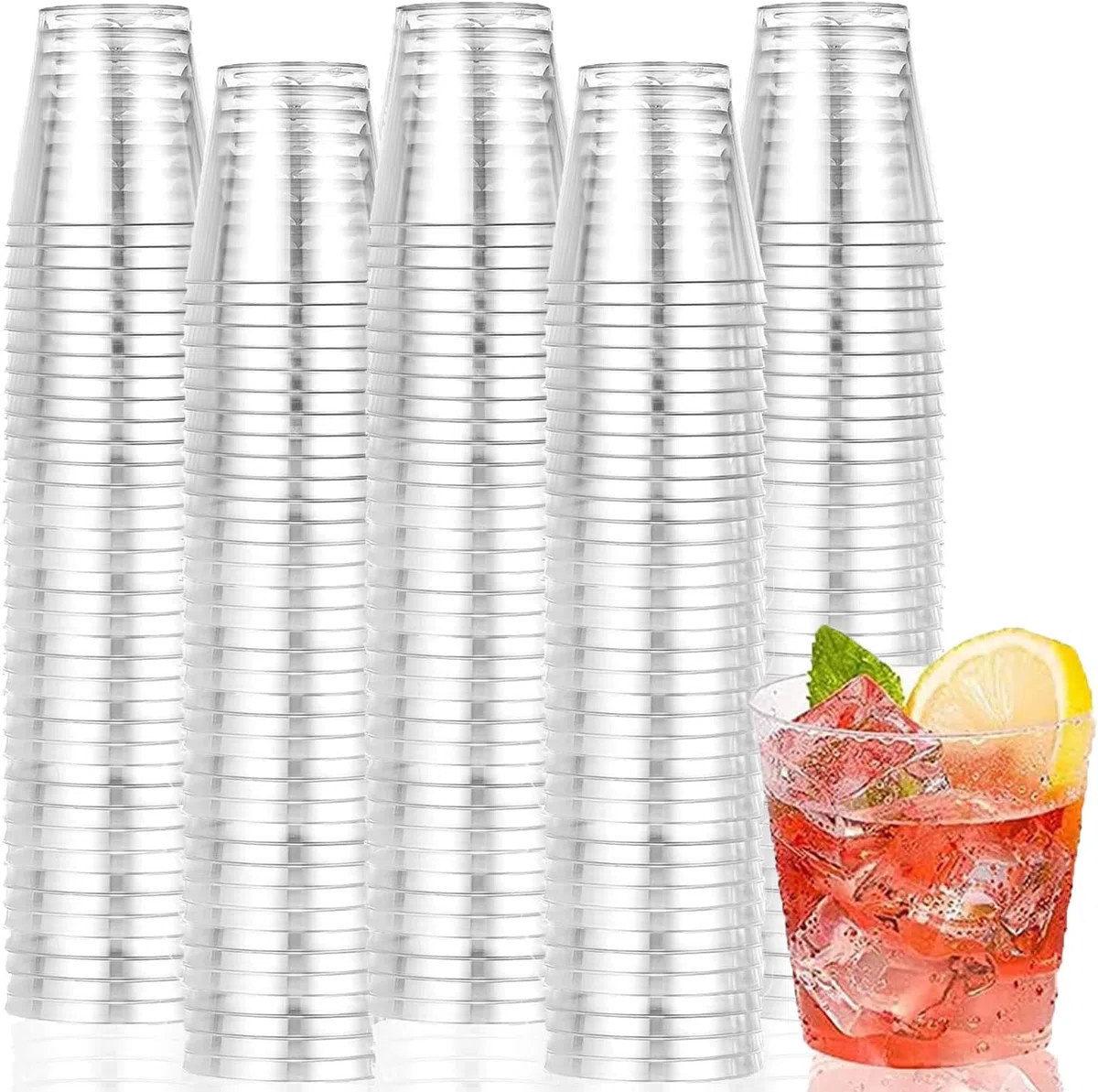 SENENQU 300 Piezas Vasos Plástico Duro Transparentes 50 ml, Vasos de Plástico para Chupito, Degustación, Cócteles, Postres, Fiestas, Bodas y Catering Familiar