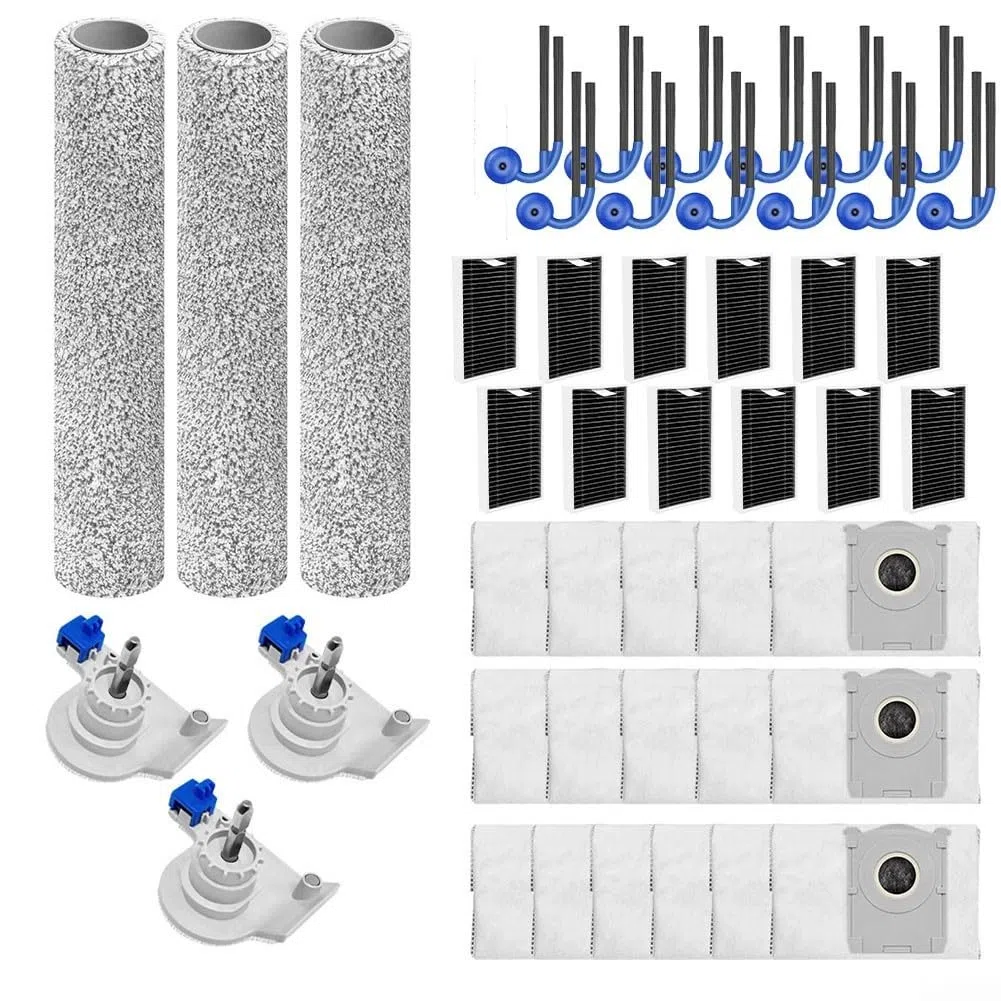 Para juego de consumibles de limpiador robótico de varias piezas, cepillos laterales de fibra de nailon duraderos emparejados con paño de fregona funcional, filtro de carbono y surtidos de bolsas de