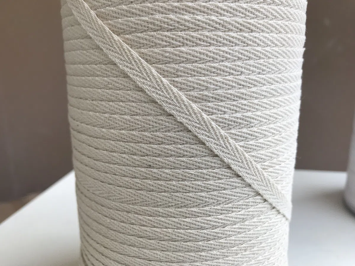 Cinta de sarga de algodón 100 % Qianf de 0,63 cm de ancho, rollo de cinta de espiga.
