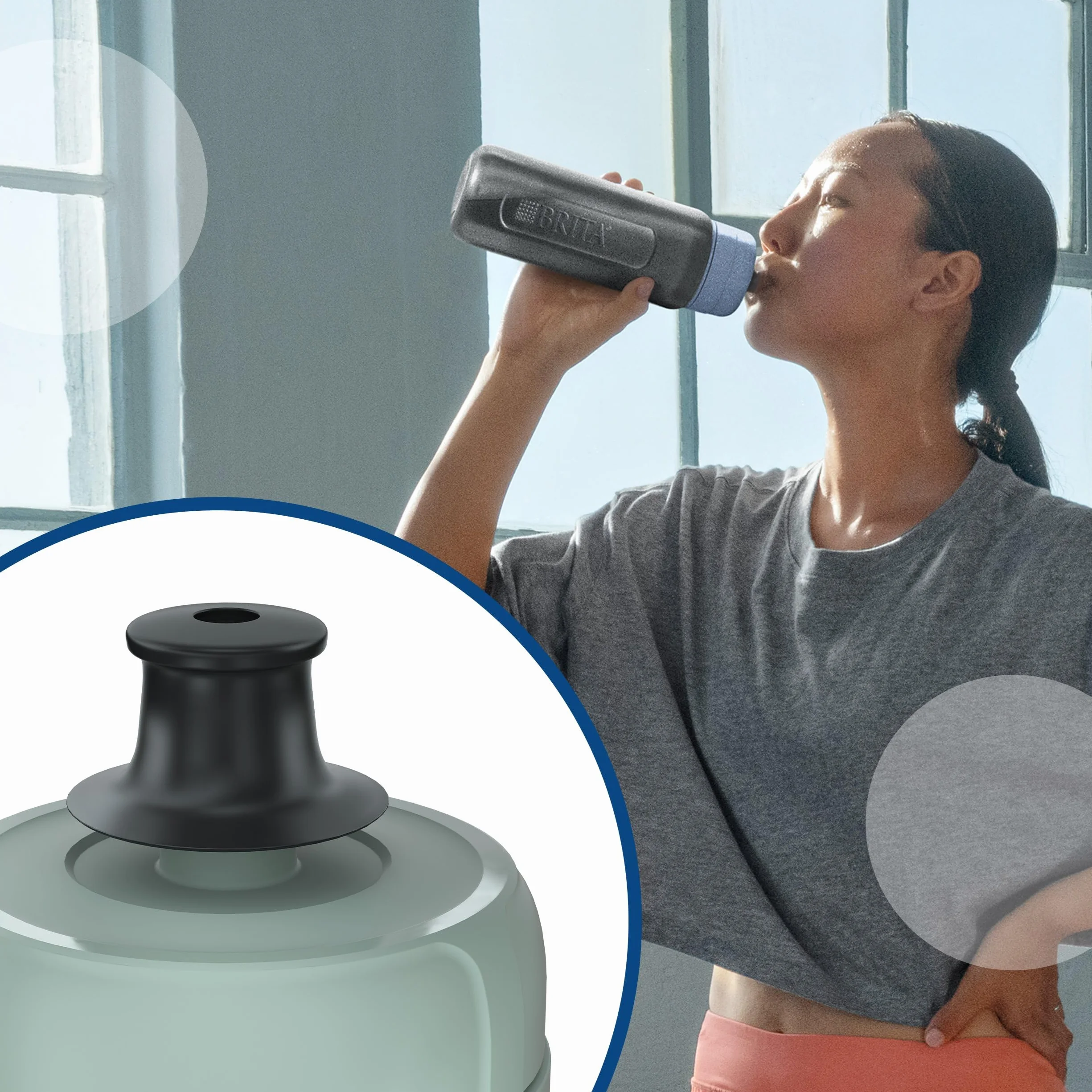 BRITA Botella deportiva con filtro de agua Active verde oscuro (600 ml) – Botella comprimible sin BPA para viajes, filtra cloro, impurezas, hormonas y pesticidas al beber/apto para lavavajillas