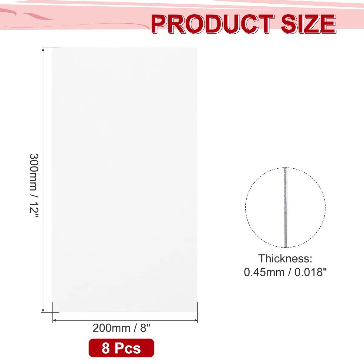 QUARKZMAN 8 PCS Planchas Metal Para Sublimación 8"x12", 0.45mm (0.018") Planchas Aluminio Para Fotos marco Para Pósteres Para Impresión DIY, Decoración Pared, Dormitorio Sala Estar