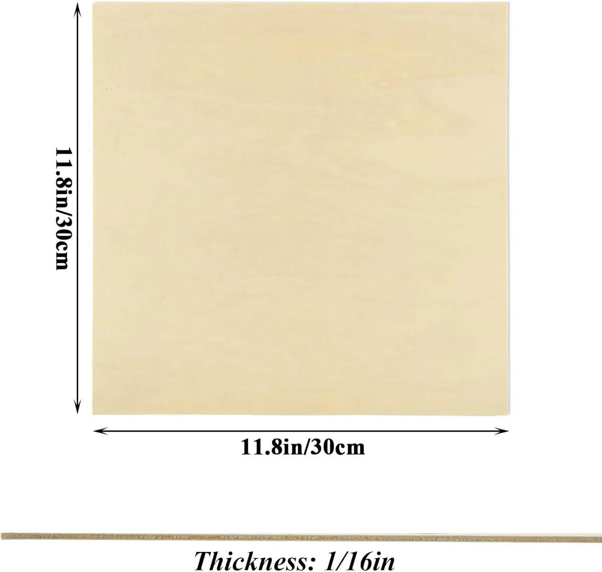 SHUESS 25 placas de madera contrachapada, placa de madera de 300 x 300 x 1,5 mm, para manualidades, madera contrachapada, madera sin tratar, madera de tilo, aglomerado para manualidades, modelismo,