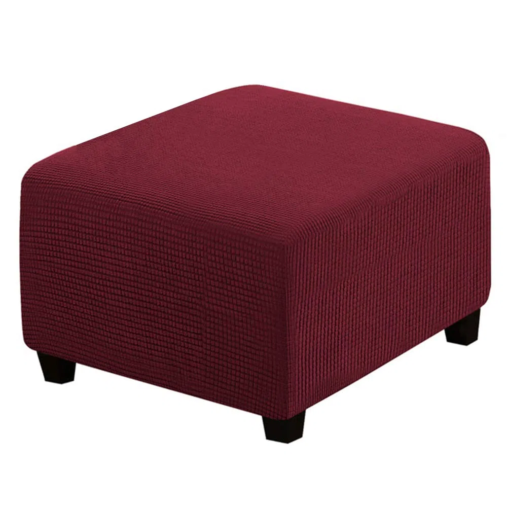 Funda de puf Rectangular Funda de reposapiés Funda de Taburete Funda de puf Funda de reposapiés Rectangular(Vino Rosso,Quadrati)