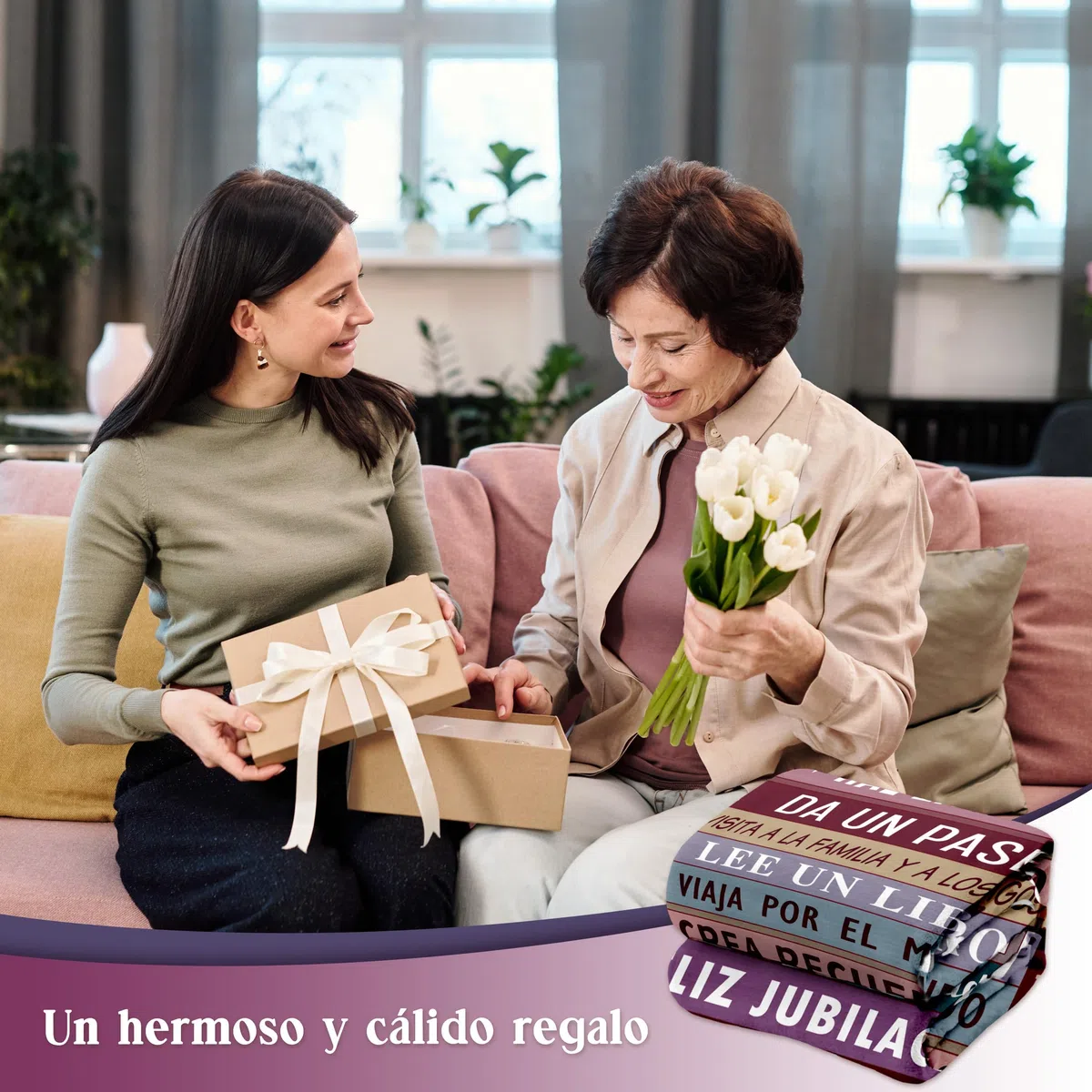 Regalos Jubilacion, Regalo Jubilacion Mujer - Manta Llena de Bendiciones, Regalos Originales para Jubilado para Amigas, Hermanas, Madres, Abuelas(157 * 132cm)