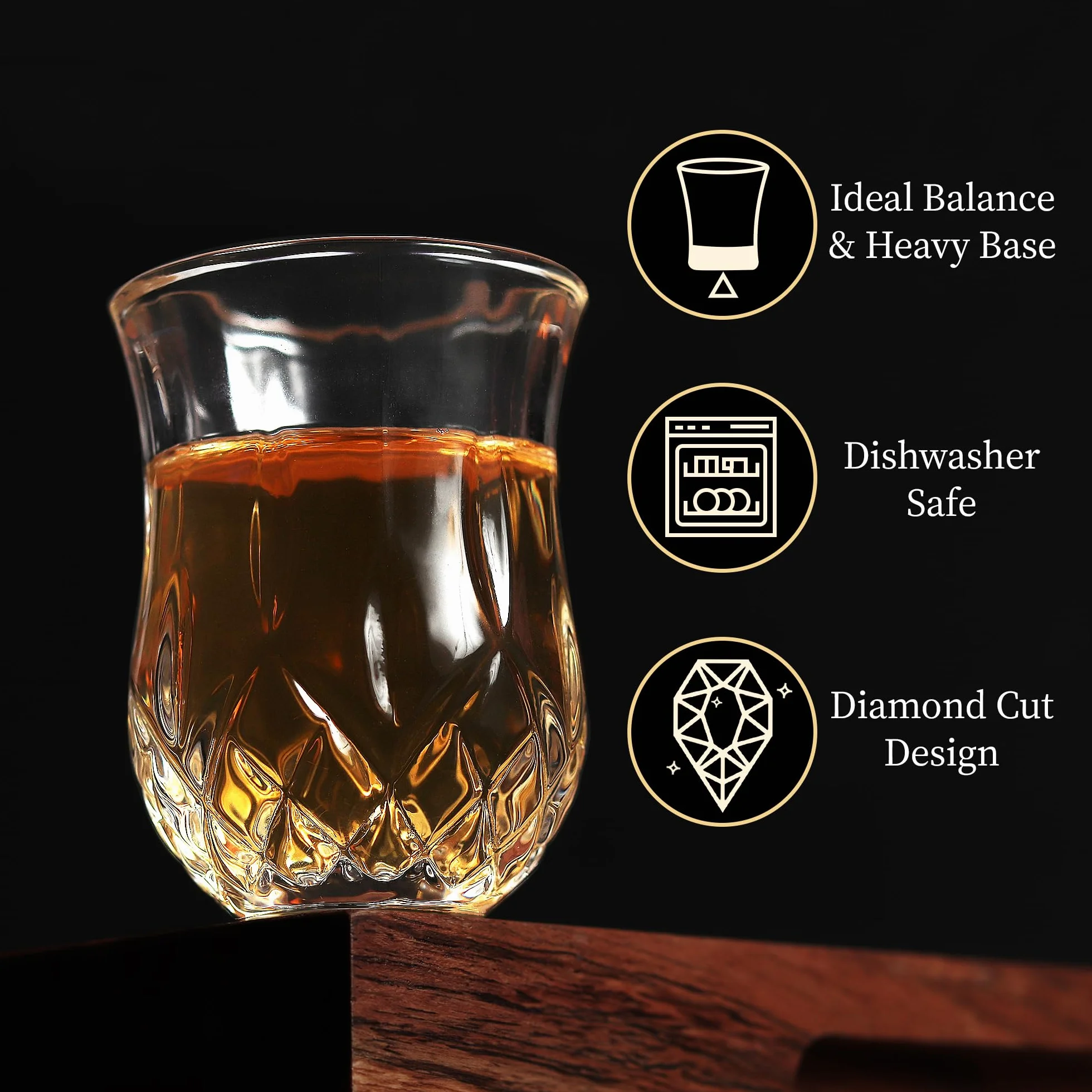 QUAFFER Vasos de chupito con patrón de diamante (juego de 12)