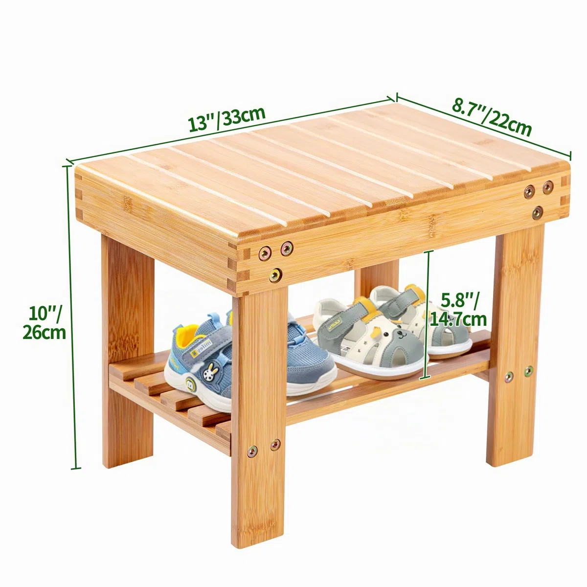 VaeFae Taburete de Madera para Aumentar la Altura de la Cocina, el baño, los armarios, Resistente a los resbalones - Taburete de pie pequeño y portátil