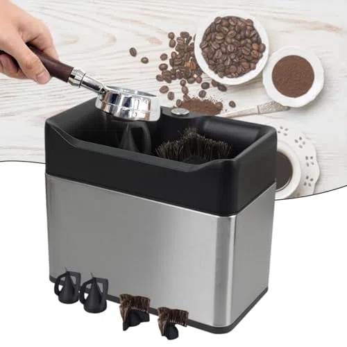 Caja automática de café expreso, eficiente limpiador de portafiltros para una rápida extracción de discos de café, ideal para barras de café domésticas y comerciales
