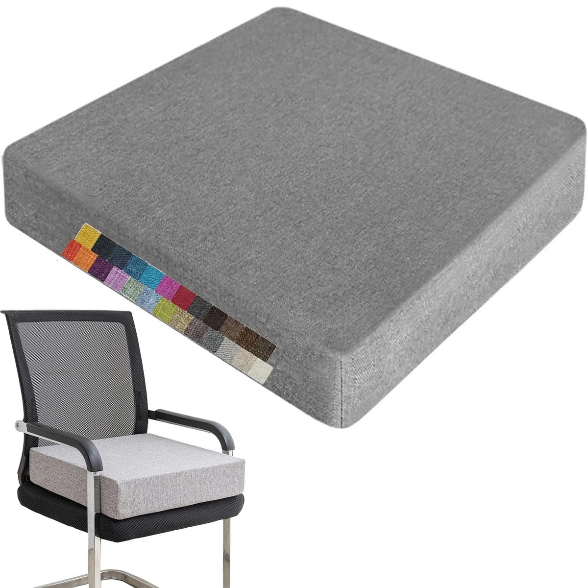 Cojín de sofá de 50 x 50 x 5 cm, cojín de Espuma viscoelástica para sillón, Funda extraíble sólida, Suave y cómodo, Antideslizante para Coche, Oficina, sofá y jardín.