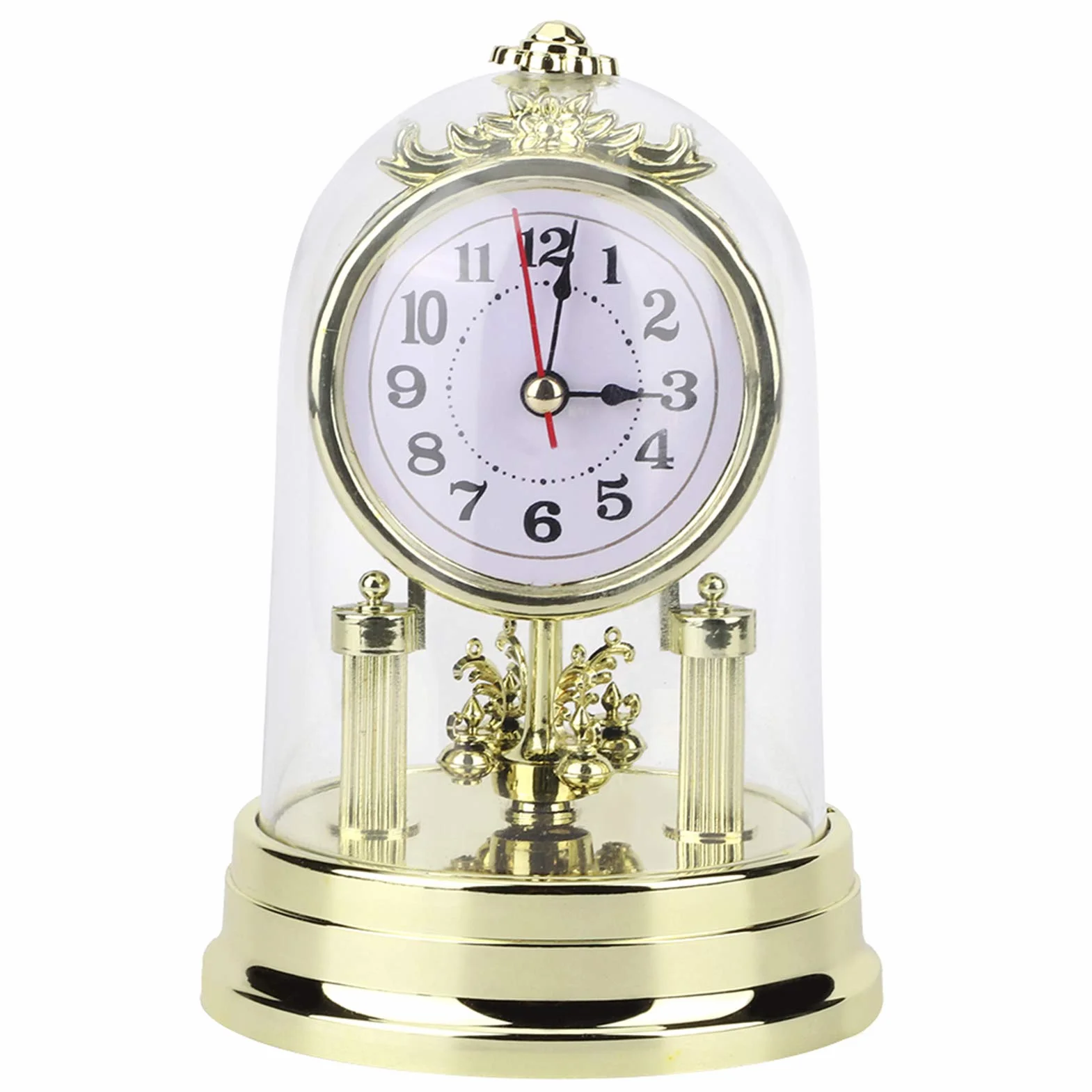 Reloj De Mesa, Estilo Retro Europeo, Reloj De Sala De Estar, Reloj De Mesa Silencioso Antiguo, Decoración del Hogar(Dorado)