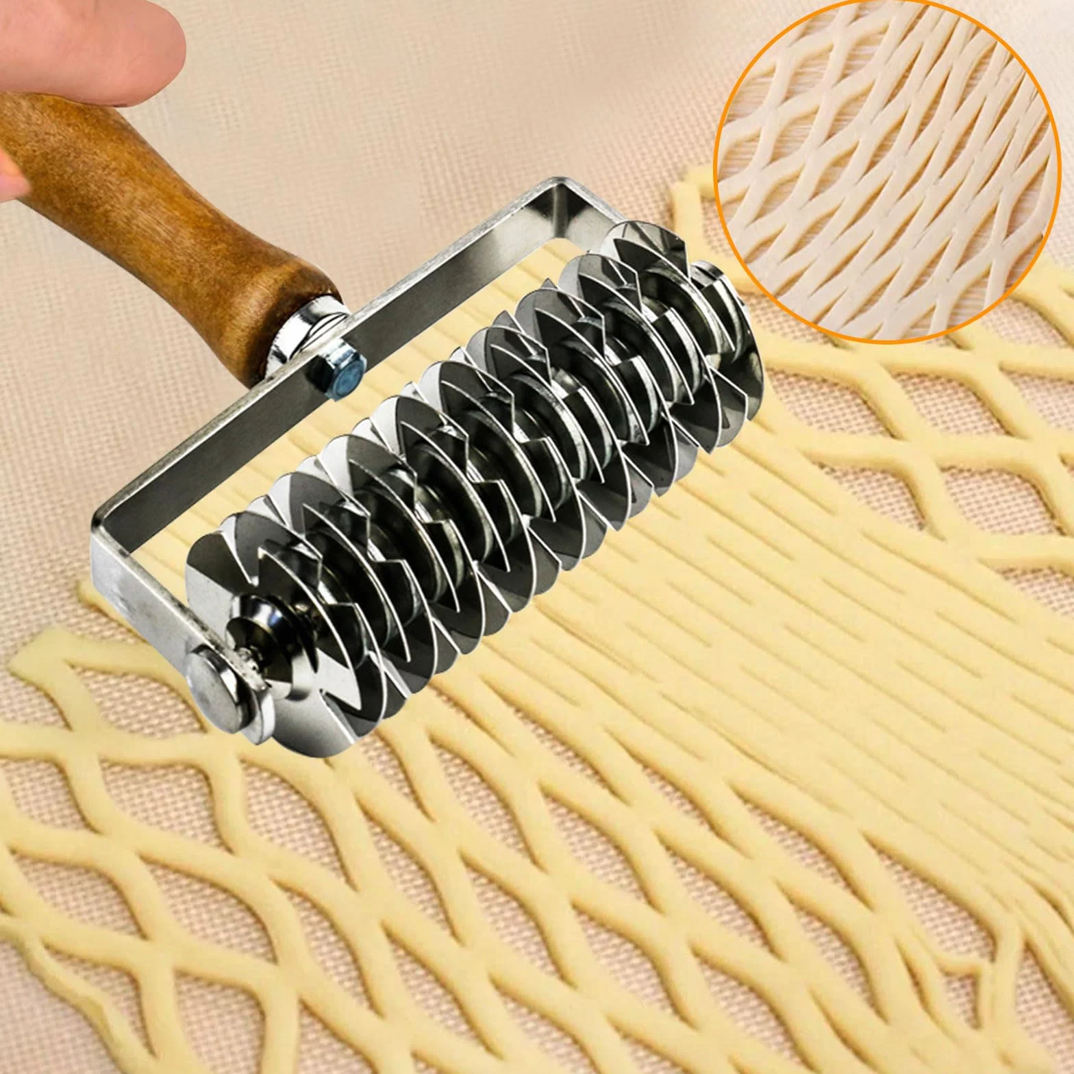 Rodillo Cortador Hojaldre, Cortador De Hojaldre Enrejado Longitud: 20,5 Cm Rodillo Rejilla Hojaldre Rodillo Para Enrejado De Masa Ideal Para Empanadas, Hojaldres, Pasteles