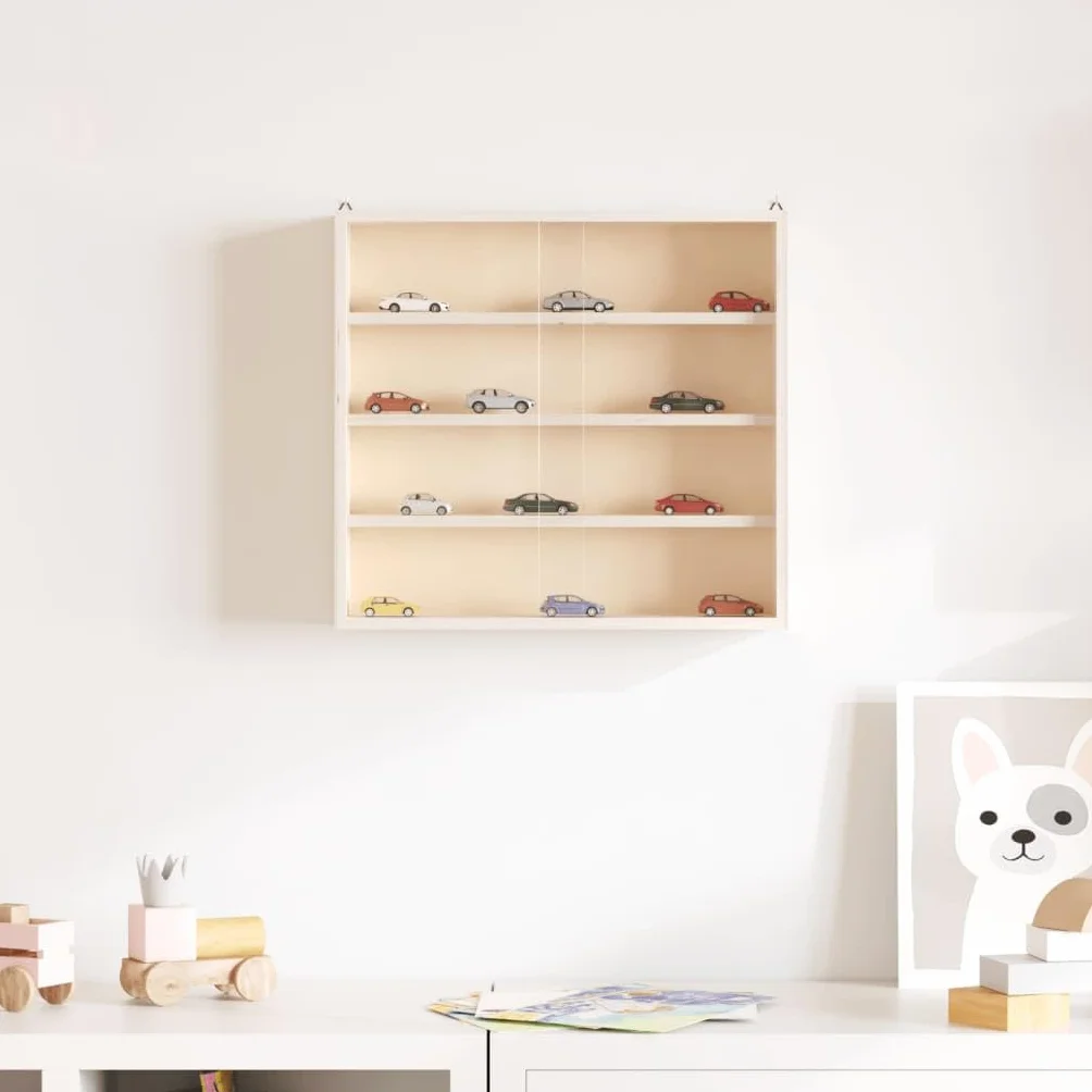 Estante de pared de madera, 40 x 8,5 x 37 cm, con puertas correderas de PET, ahorro de espacio, 4 compartimentos, carga máxima 20 kg, diseño moderno, para salón, dormitorio, pasillo, cocina