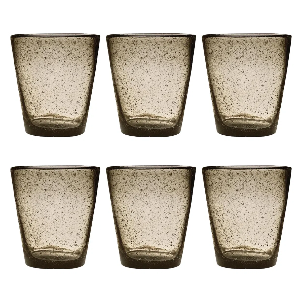 Livellara Milano Juego de 6 vasos de cristal coloridos, línea freshness, diseño colorido y original, color gris
