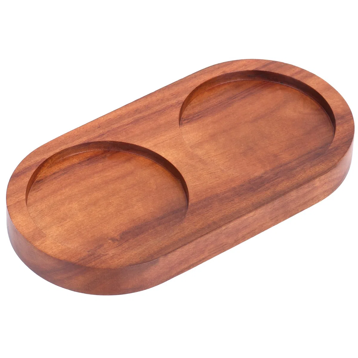 Bandeja para Molinillo de Sal y Pimienta, 2 Compartimentos Soporte Molinillo Pimienta General Soporte de Madera Sal Organizador Condimentos para Cocina Hogar y Suministros