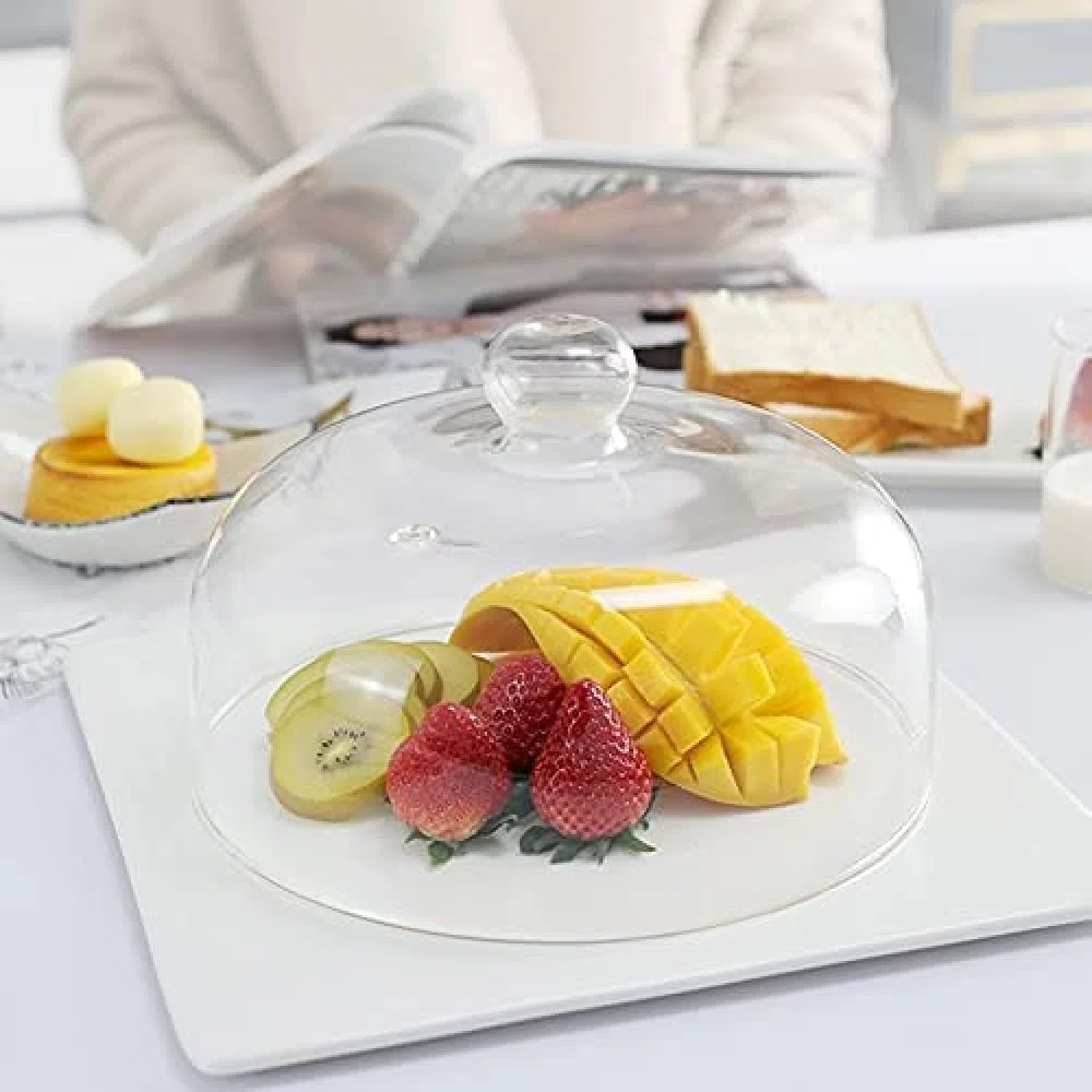 Cubierta de vidrio de borosilicato para microondas, placa antisalpicaduras con mango de fácil agarre, apto para lavavajillas, protector de alimentos multifunción