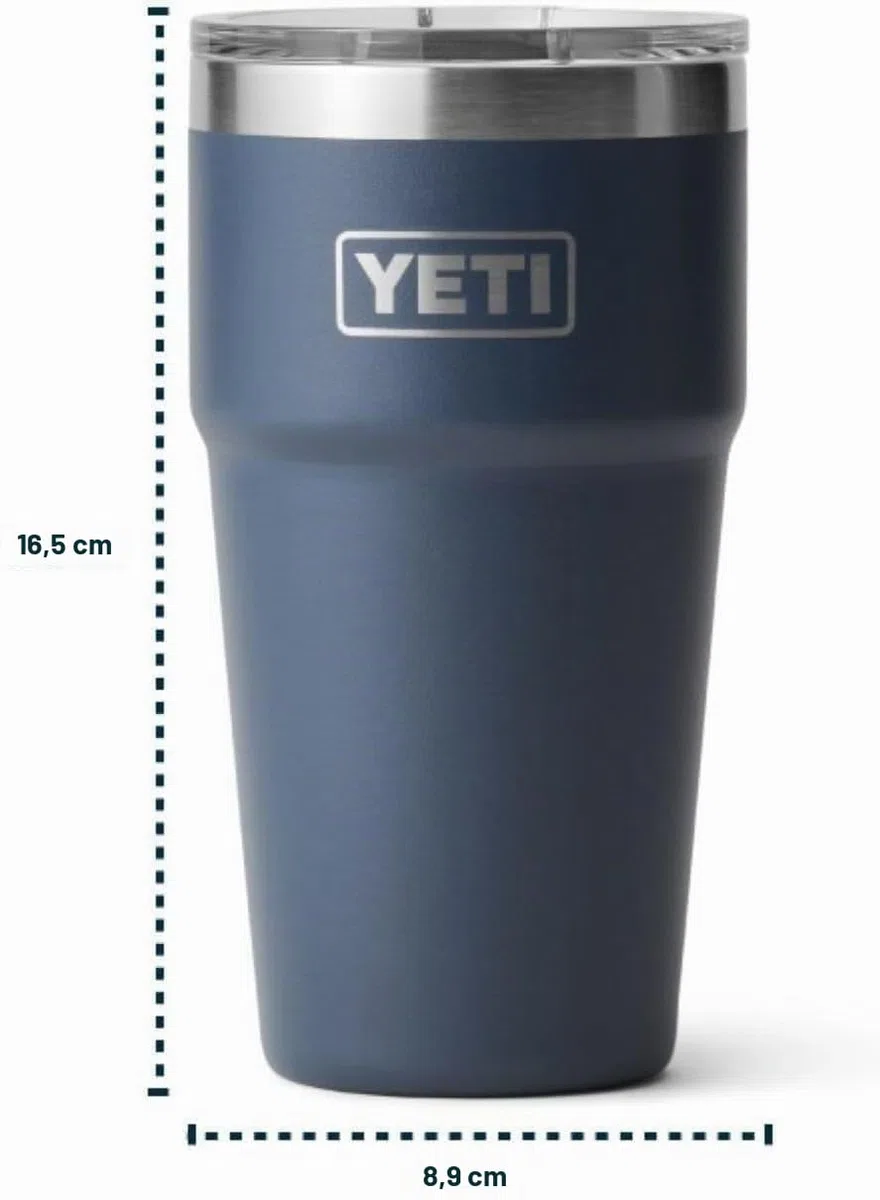 YETI Rambler Cup, Vacuum Insulated Stainless Steel Stackable Cup with Magslider Lid, Stainless Steel, 20 oz (591 ml)