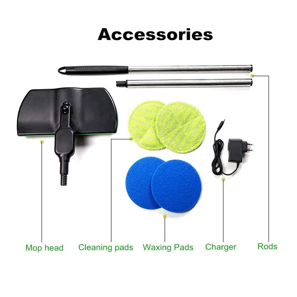 Mopa Giratoria Eléctrica de Limpieza,Mopa Spinning Recargable,Pulidora de Suelos con Mango Ajustable para Limpiar y Encerar Pisos de Madera Noble y Laminados