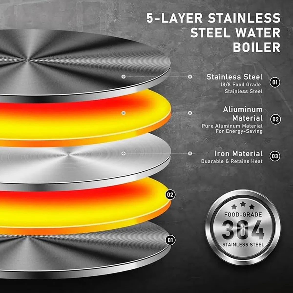 Hervidor de té silbante, 3L/4L/5L/6L/7L/8L/9L/10L acero inoxidable gran capacidad estufa de gas doméstica hervidor de gas estufa de inducción tetera universal para preparar café (6L)