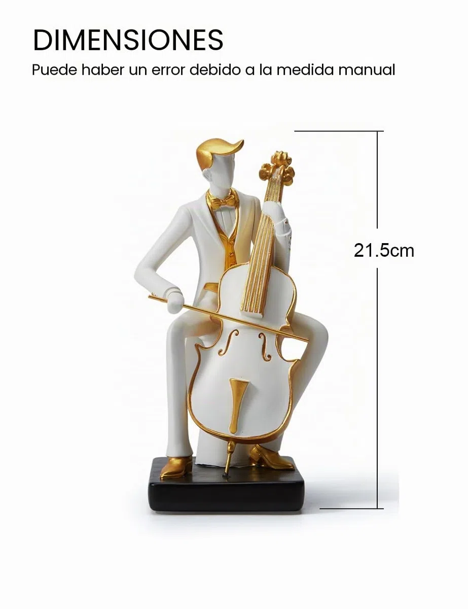 HAUCOZE Adorno Musical Estatua de Músico Escultura Violonchelo Figura Modern Decoración Arte Hogar Regalo para Familiares Amigos Amantes 22cm