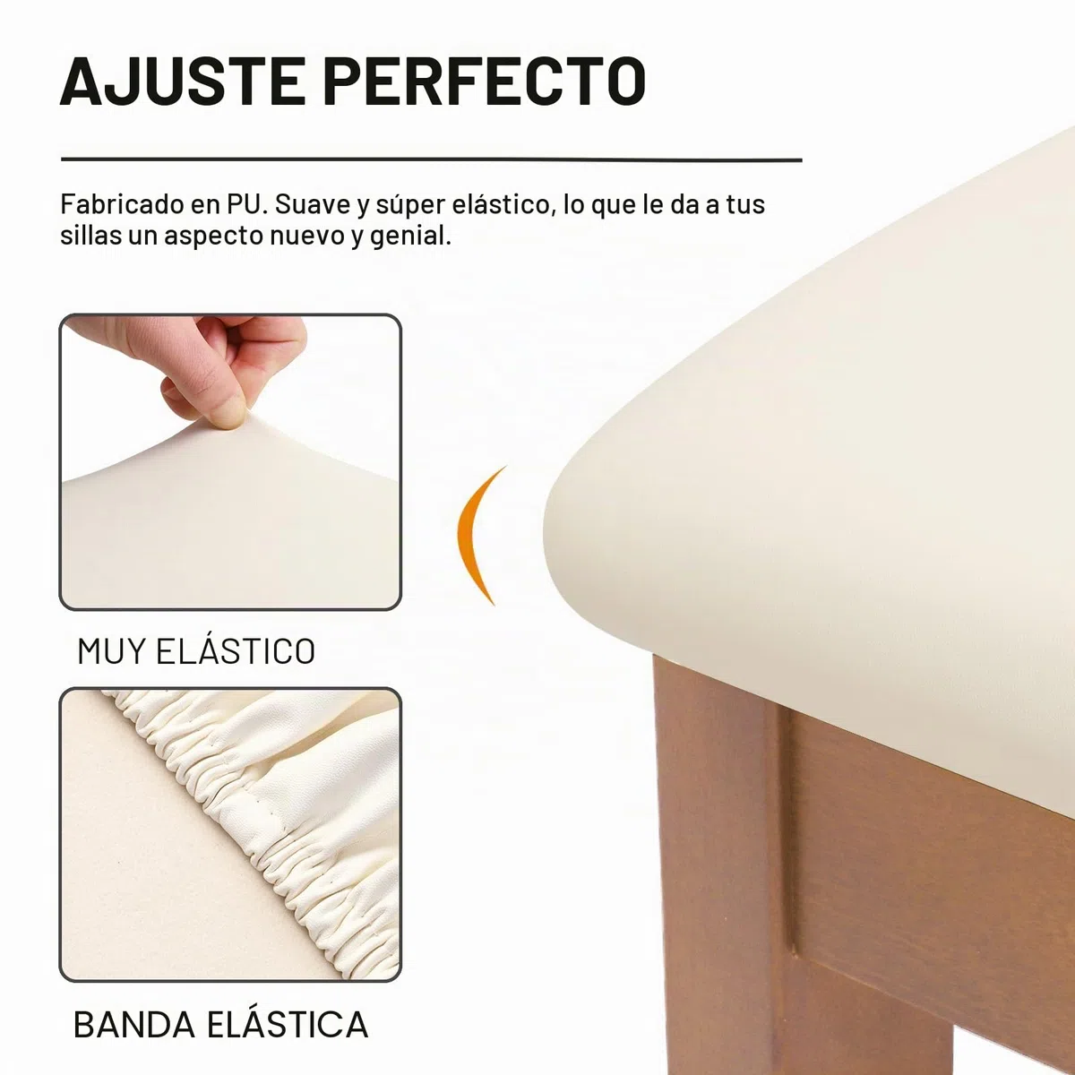 Alishomtll PU Fundas de Sillas Juego de 4/6, Fundas de Sillas de Piel Elástica, Fundas de Sillas Impermeables, Desmontables, Fundas de Sillas de Comedor, Lavables, Comedor para Comedor, Cocina, Boda