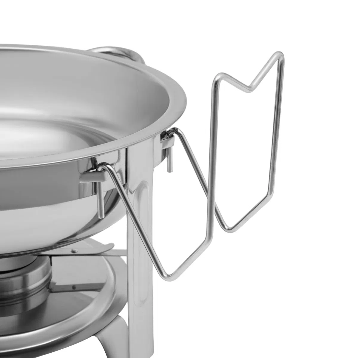 Chafing Dish Buffet, 5 l Round Fondue de acero inoxidable con tapa de contenedor de mantenimiento caliente para restauración, aparadores (plata)