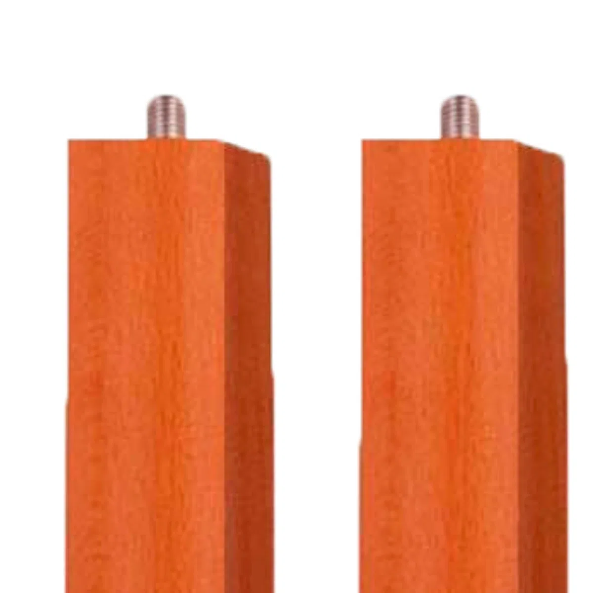 Miroytengo Juego de 4 Patas Cuadradas 25 cm para Somier o Base Tapizada con Rosca y Sistema Antiruido de Madera en Color Cerezo