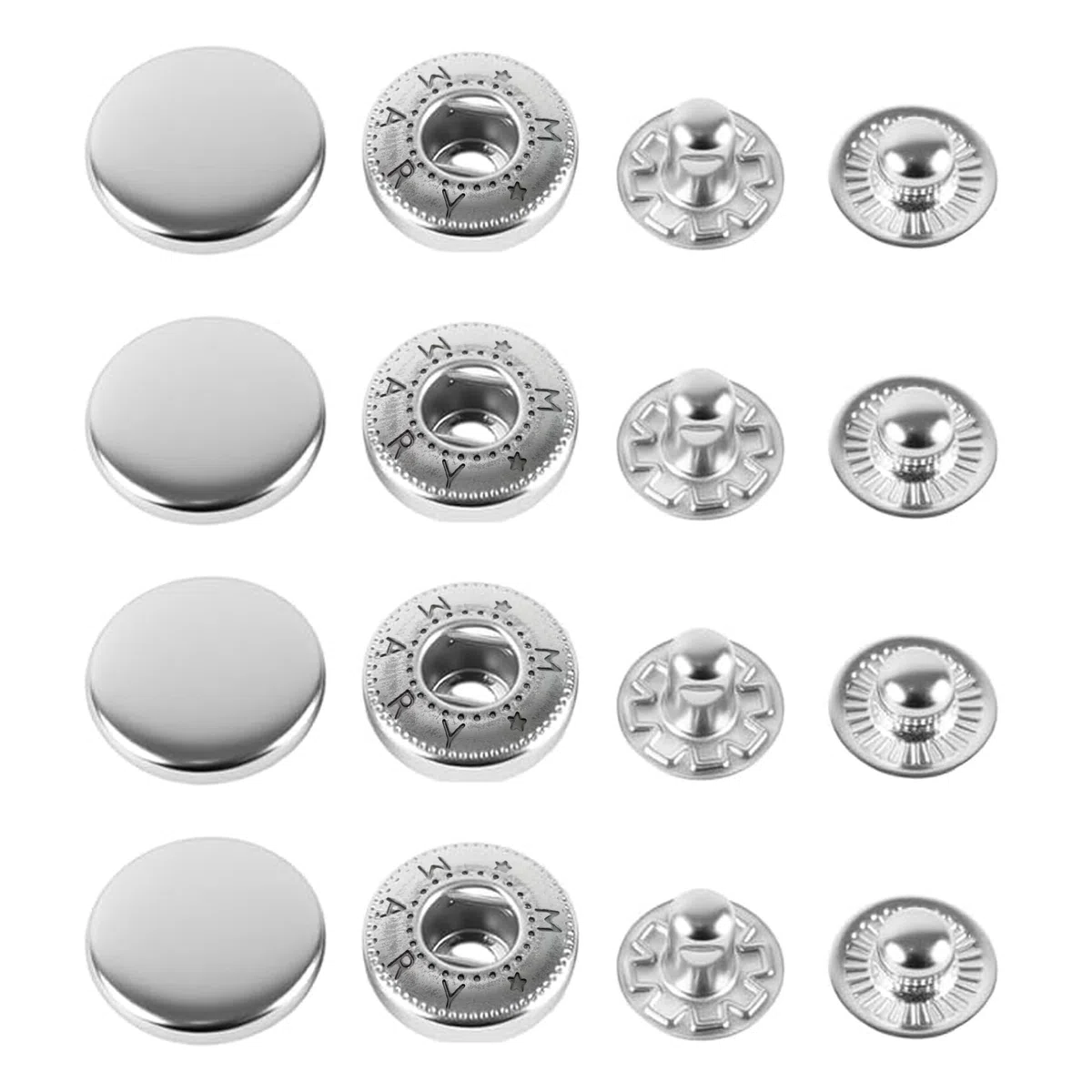 CRAFTMEMORE - Kit de fijación de botones con resorte en S para fijar el enchufe con 10 broches plateados, tamaño de la púa (12 mm)