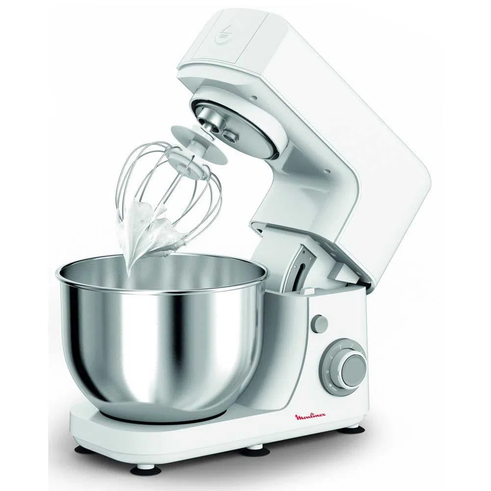 Moulinex Essential QA1501 - Robot de Reposteria 800W, para amasar y batir, 6 velocidades + función Pulse, Kit para Masas, varillas, vaso de 4,8 L antisalpicaduras