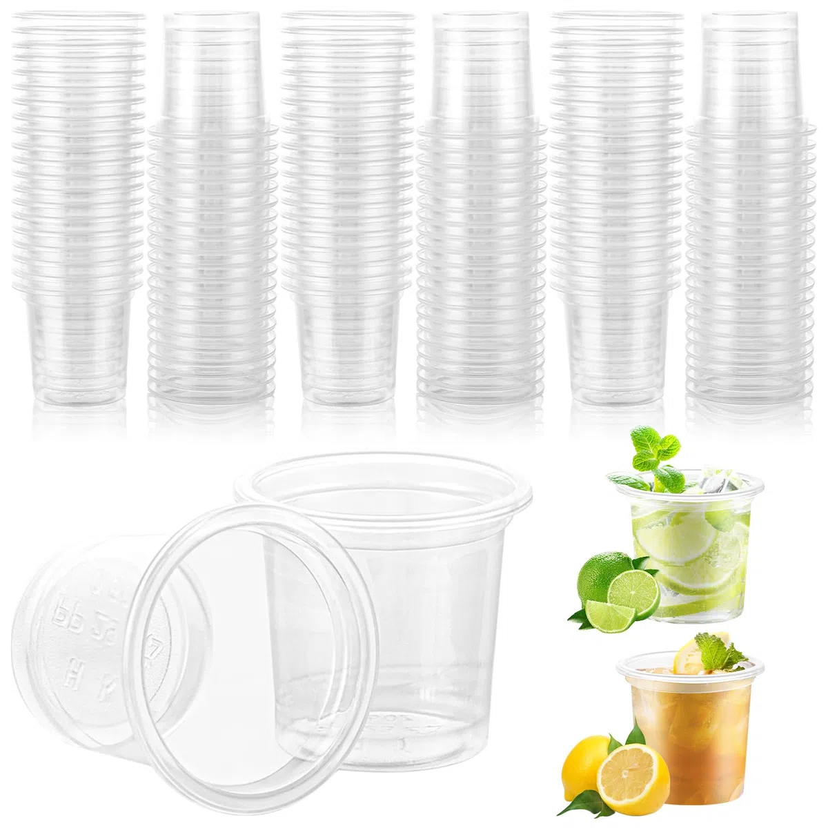 WOPPLXY 1000 vasos chupito plastico, shotgläser plastik 2cl transparentes y reutilizables, chupito plastico para bodas, fiestas, reuniones, celebraciones navideñas y uso comercial