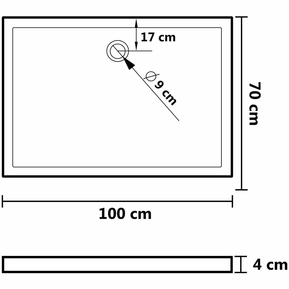 Genérico Plato de Ducha con Puntos ABS Blanco 70x100x4 cm,Bricolaje,Fontanería,Piezas y Herramientas para componentes de fontanería,Artículos de Ducha,Platos de ducha-148899
