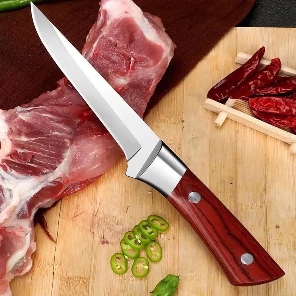 GOUDE Cuchillo japonés de Cuchillo Premium, Cuchillo de Lavado de Acero Inoxidable para carnicería de Carne peleando Cuchilla Afilada Cuchillos de Cocina de Caza