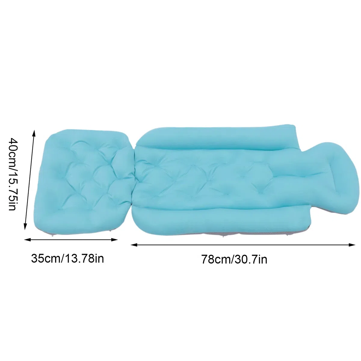Cojín de baño de cuerpo entero, respaldo trasero, accesorios de baño transpirables, cojín de baño para bañera, puede cabeza, piernas y reposapiés, comodidad para el baño y relajación