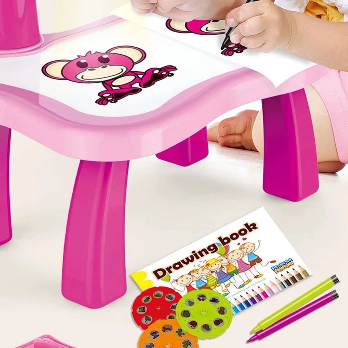 Juguete Mesa de proyectores de Dibujo, Panel de Proyección Dibujo para niños,Tablero Smart proyector Malset