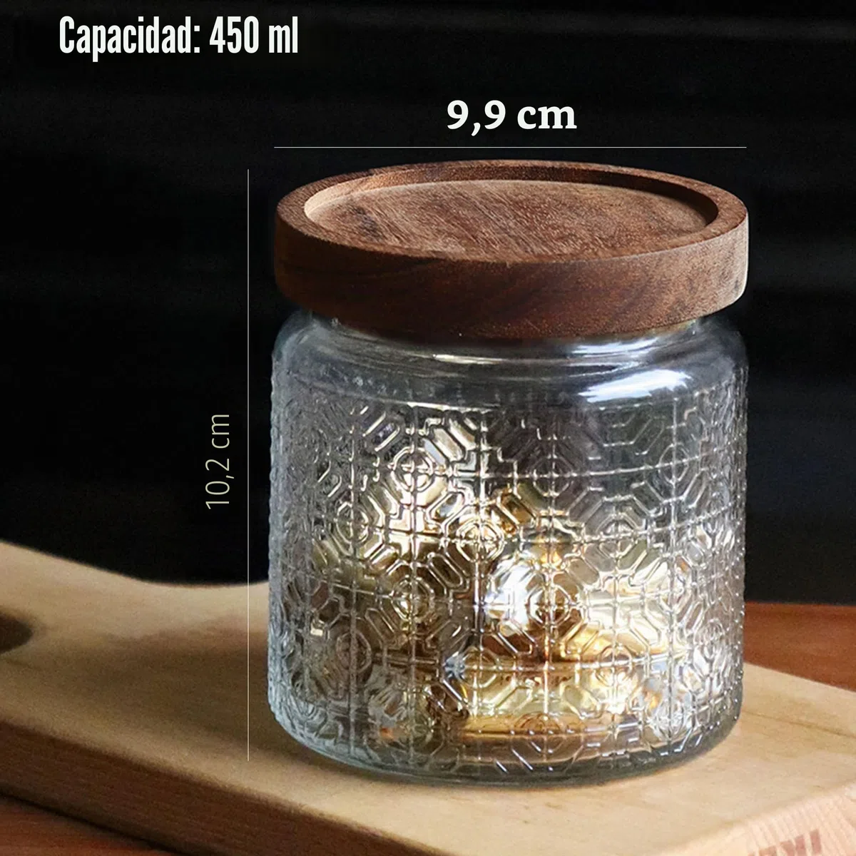 BigKing Juego de 4 tarros de vidrio vintage, recipiente transparente para alimentos, tarros de vidrio para almacenamiento de café, té, azúcar, especias, harina, frijoles, frutos secos, galletas (450