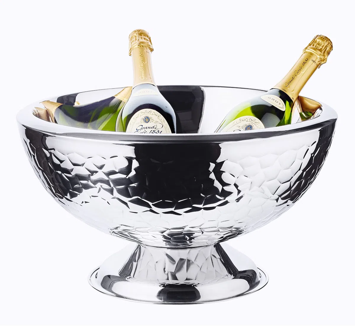 EDZARD Champanera Capri (Ø 43 cm, H 24 cm), acero inoxidable de doble pared, decorada, para 6 botellas – enfriador de botellas grande, enfriador de vino, cubitera grande