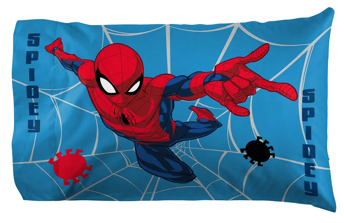 Jay Franco Marvel Spiderman Spidey Faces 100% Algodón Funda de Almohada 50 x 70 cm
