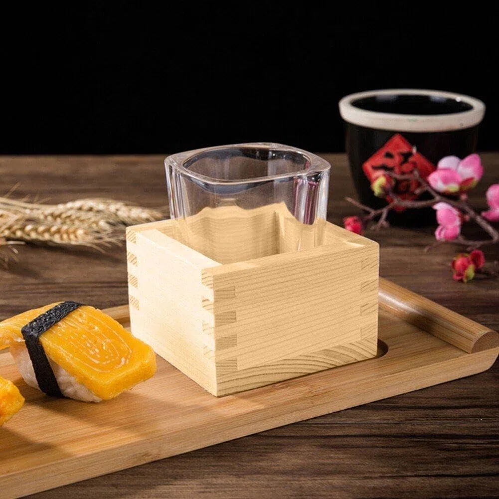 Taza De Madera De Sake, Caja De Madera, Juego De Vino, Tazas De Sake De Madera Hinoki, Suministros De Cultura De Sake Tradicional Japonés Masu