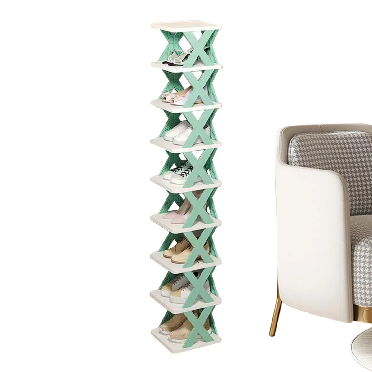Perchero de Zapatos Plegable | Organizador Plegable Alto para Zapatos | Soporte Multifuncional De Pie Ahorrador De Espacio Para Armarios y Apartamentos Pequeños