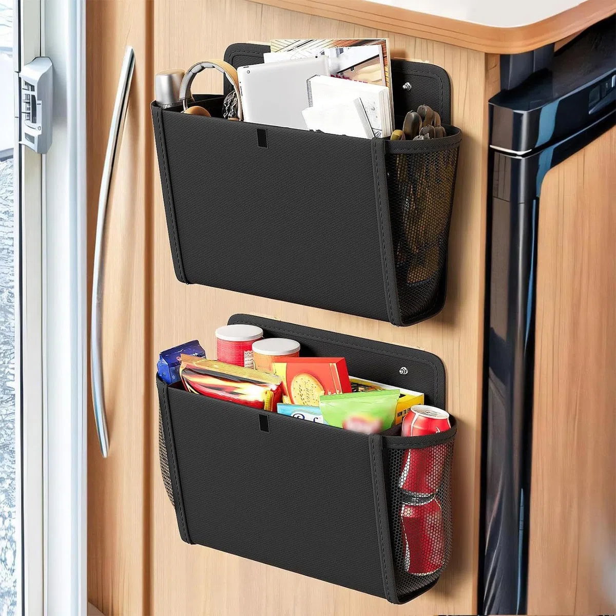 Organizador de pared | Organizador de almacenamiento colgante de pared de 2 piezas, estantes de bolsillo para puerta, hogar, camping, autocaravana, oficina