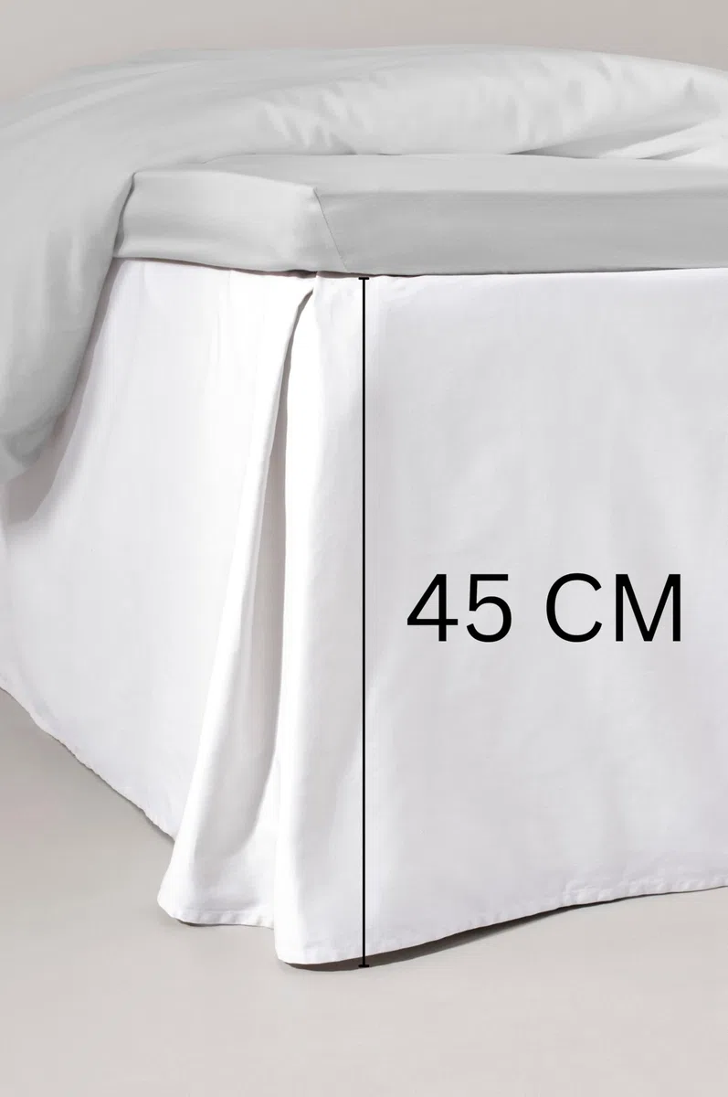 Jotex Zack - Faldón para Cama (100% algodón orgánico, Altura 45 cm, 90 x 200 cm), Color Blanco