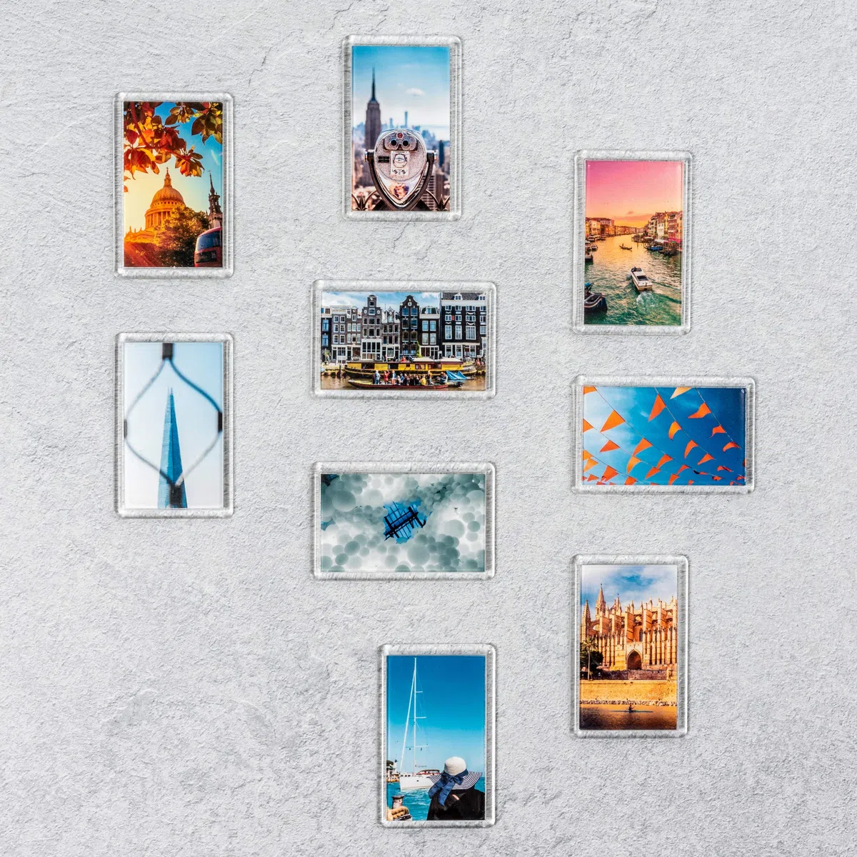 MATANA Juego de 50 Marcos de Fotos Magnéticos para Refrigerador - Marco en Blanco con Imanes | Decoración del Hogar, Regalo de Cumpleaños, Boda Regalar (7x4,5cm)