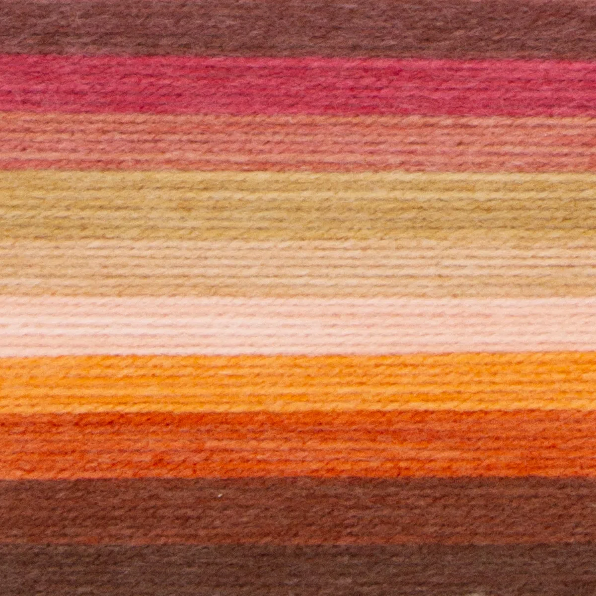 Lion Brand Mandala Hilo multicolor para ganchillo y punto, hilo para manualidades, tonos marrón, rojo, beige, naranja y amarillo (Banshee), paquete de 3