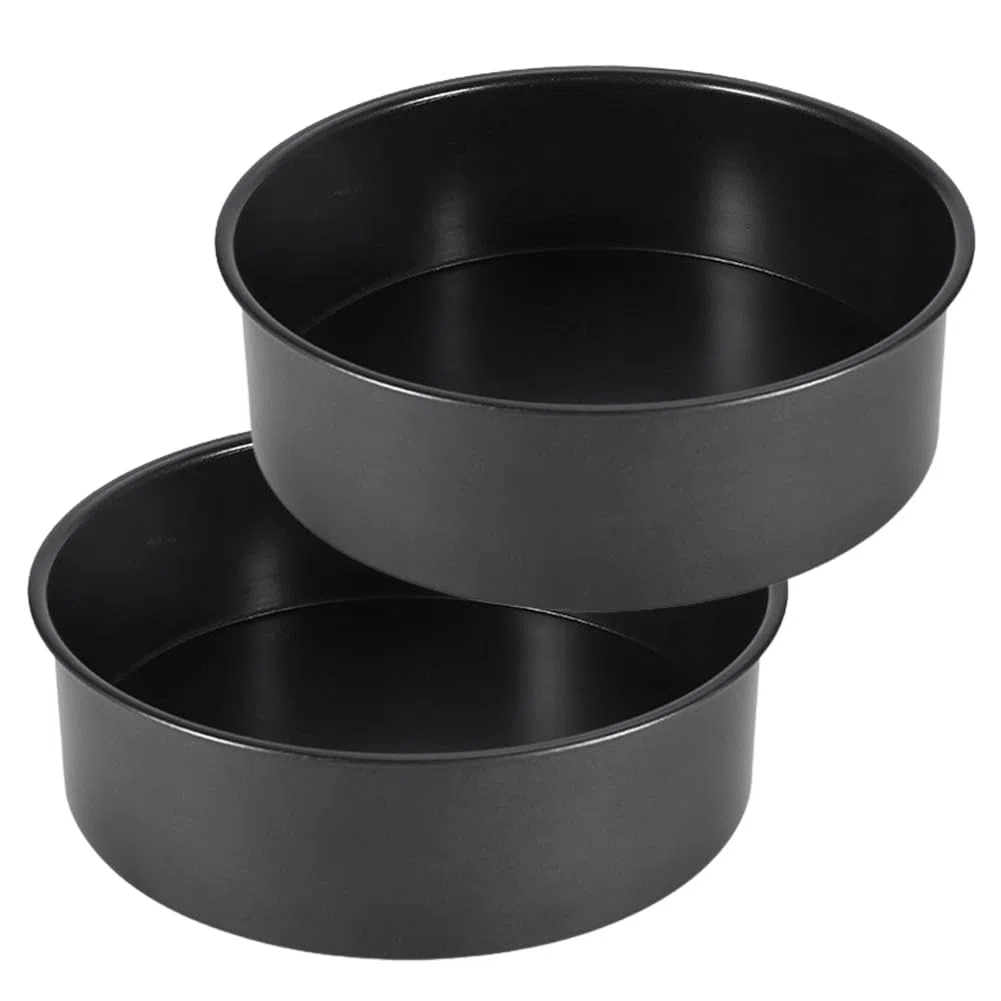 IVEOPPE Juego de 2 Moldes Redondos Para Hornear, Molde Redondo de Acero Inoxidable Con Revestimiento Antiadherente, Adecuado Para Pasteles, Brownies, Tartas, Lasaña (20cm)
