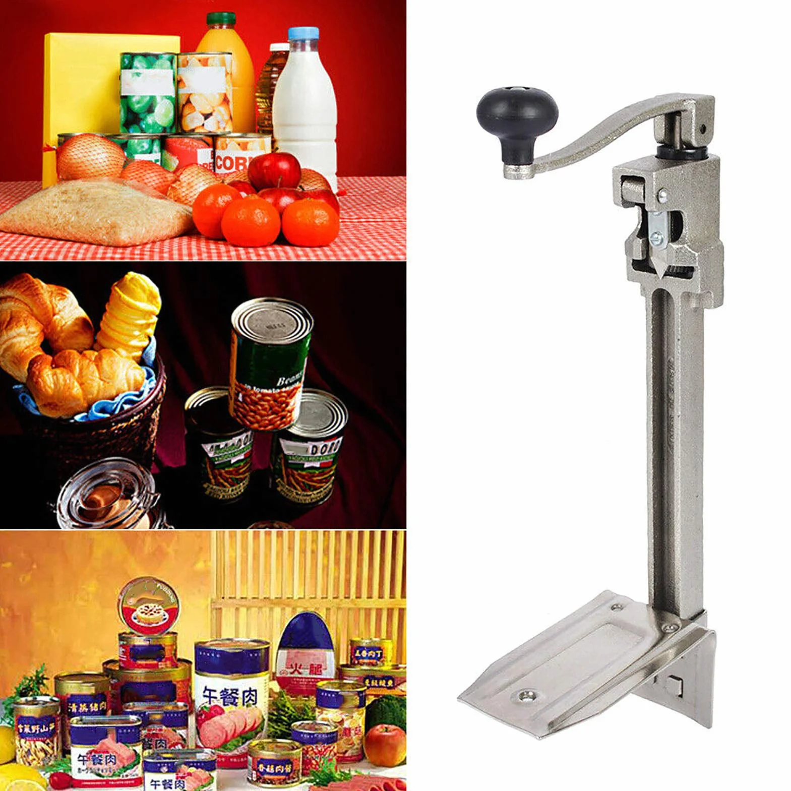 Abrelatas Comercial Grande de Acero Inoxidable, Abridor de Botellas Universal para Tarros de Catering, para Hotel, Restaurante, Bar, Barco Militar