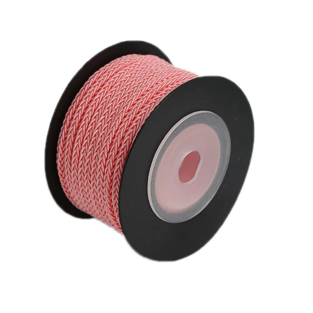 Hilo para enfilar, Satin Nylon Trim Cord, Braided Cord Thread,Rattail, Macrame Thread String for Chinese Knotting, Kumihimo, Beading, Macrame, Jewelry Making, Sewing(Light Pink)
