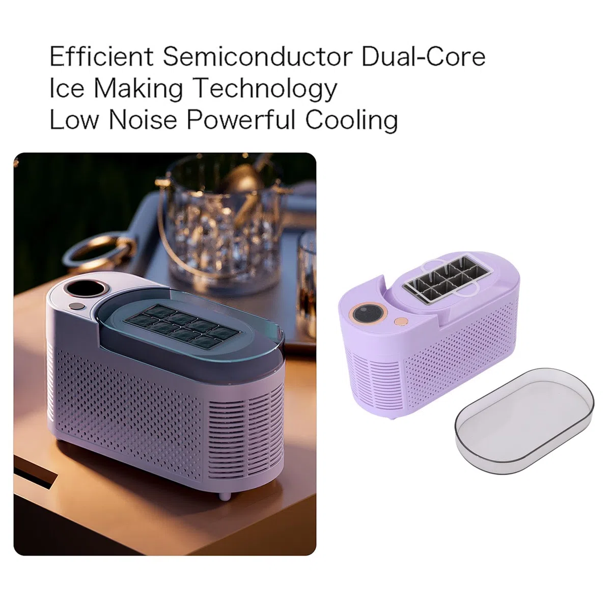 TOPINCN Máquina de Fabricante de Hielo de Encimera, Produzca 8 Cubos en 10 a 15 Minutos, 120W Mini Fabricante de Hielo Eléctrico Portátil con Canasta de Liberación (Enchufe de la UE)
