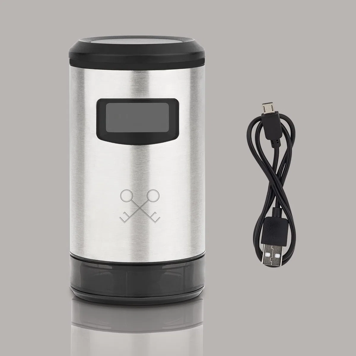 Les Petits Champs WOM820 Bomba de Vacio Electrica para Vino, Deteccion Automatica de Presion, LCD, Libre de BPA, Cargador USB